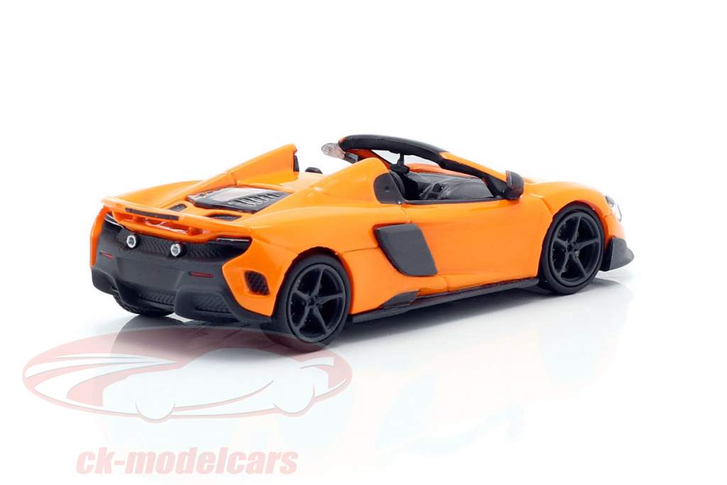 McLaren 675LT Spider ano de construção 2016 laranja 1:87 Minichamps