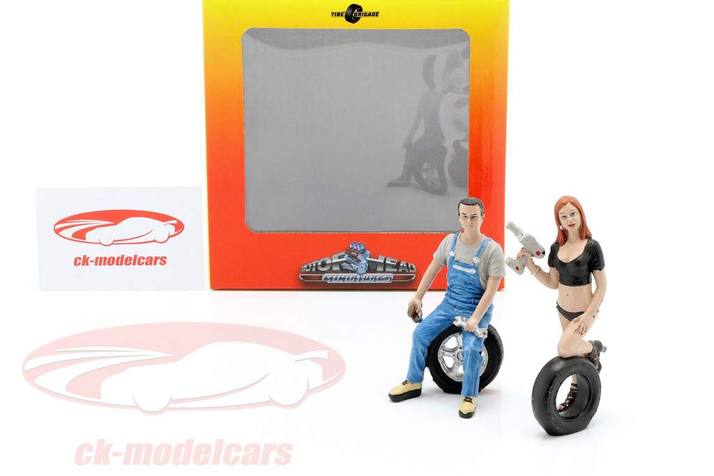 Tire Brigade Figura Set #2 Derek & Michele 1:18 MotorHeadMiniatures