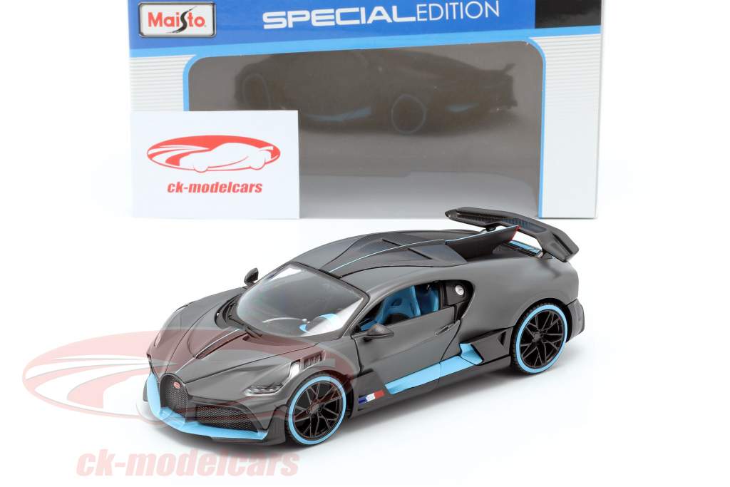 Bugatti Divo année de construction 2018 natte gris / lumière bleu 1:24 Maisto