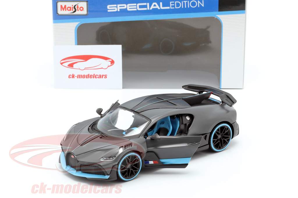 Bugatti Divo année de construction 2018 natte gris / lumière bleu 1:24 Maisto