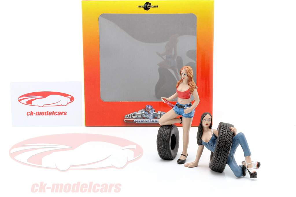 Tire Brigade Figur Set #6 Vel & Andie 1:18 MotorHeadMiniatures