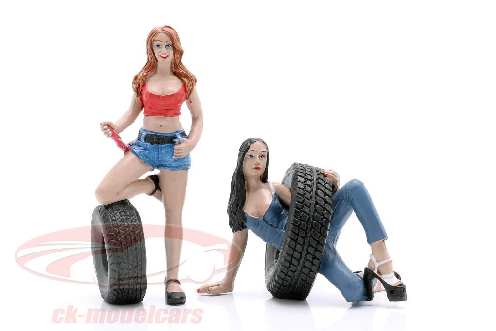 Tire Brigade Figur Set #6 Vel & Andie 1:18 MotorHeadMiniatures