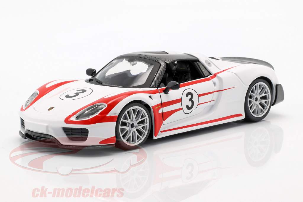 Porsche 918 Spyder Weissach #3 bianco 1:24 Bburago