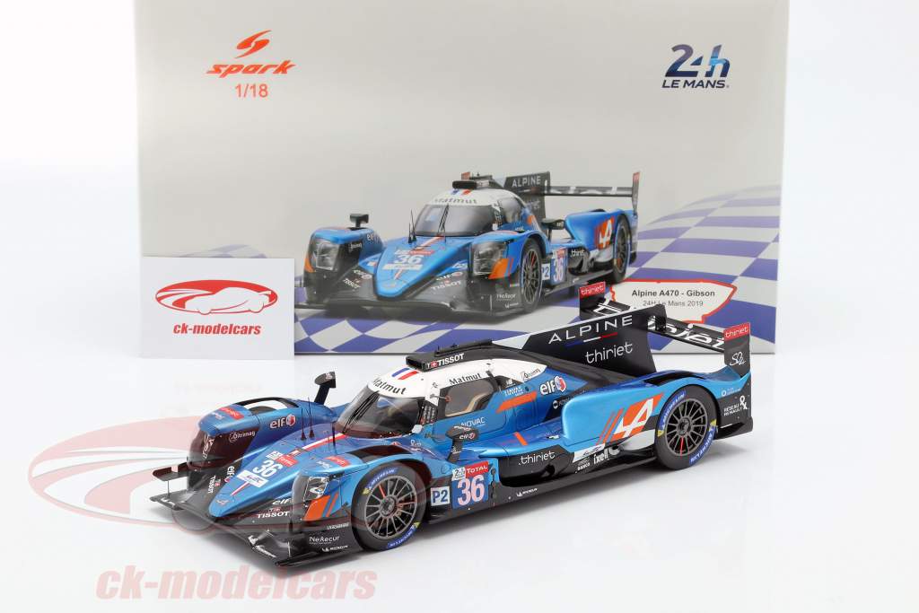 Alpine A470 #36 Winner LMP2 24h LeMans 2019 Lapierre, Thiriet, Negrao 1:18 Spark