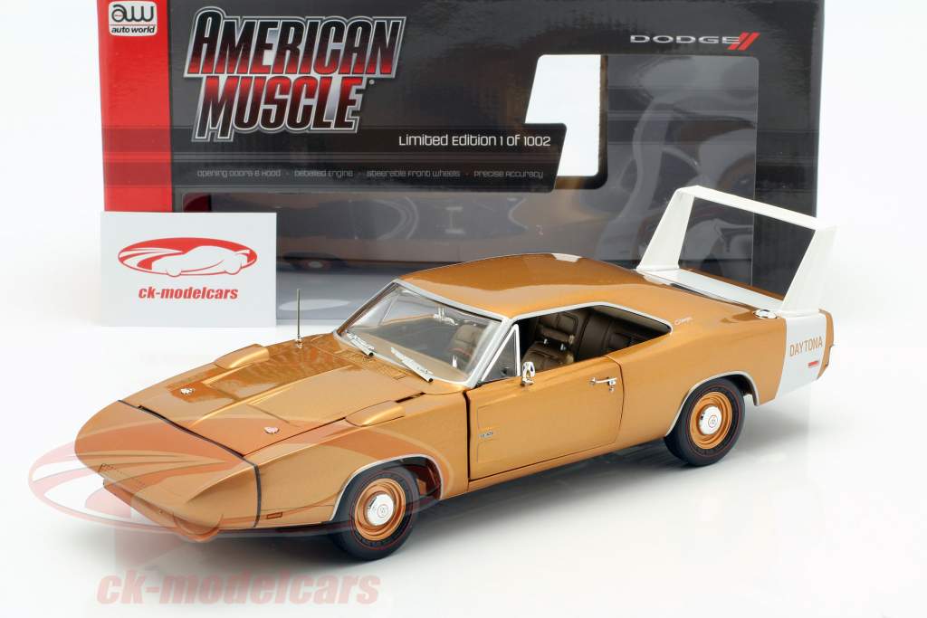 Dodge Charger Daytona Año de construcción 1969 bronce metálico 1:18 Autoworld
