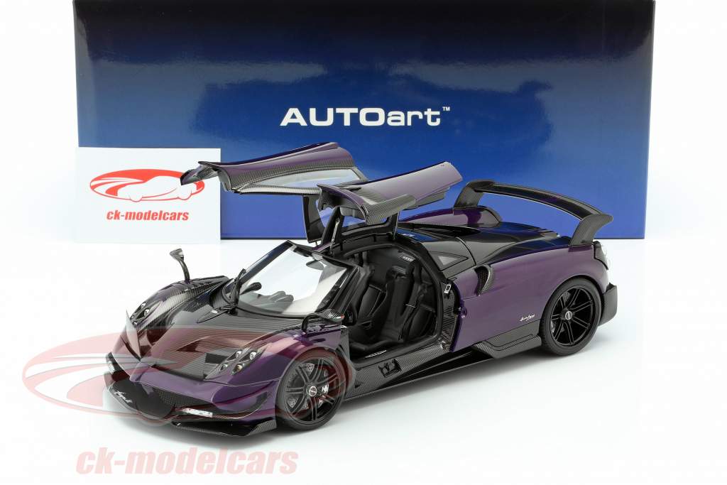 Pagani Huayra BC Ano de construção 2016 roxo / carbono 1:18 AUTOart