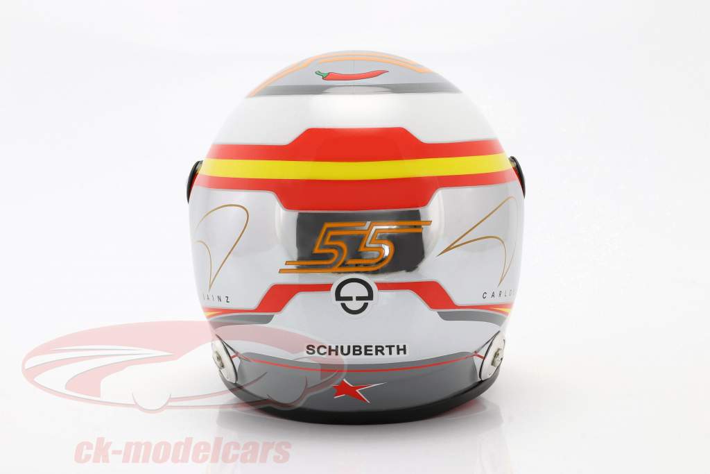 Carlos Sainz jr. McLaren MCL34 #55 formula 1 2019 helmet chrome 1:2 Schuberth