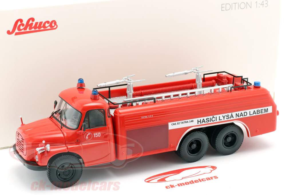 Tatra T148 6x6 Brandvæsen Tjekkiet Byggeår 1968 rød 1:43 Schuco