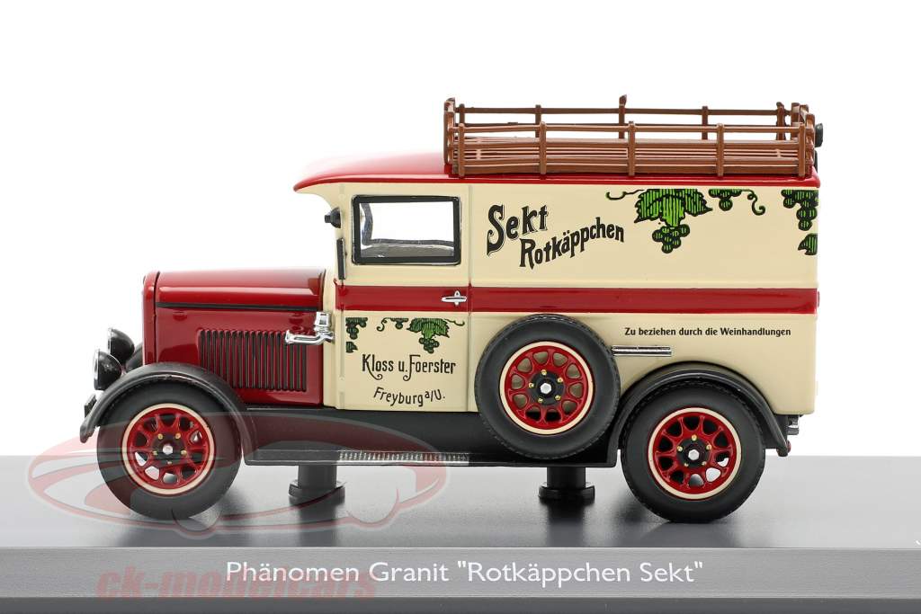 Phänomen Granit Rotkäppchen Vino espumoso rojo / crema blanco 1:43 Schuco