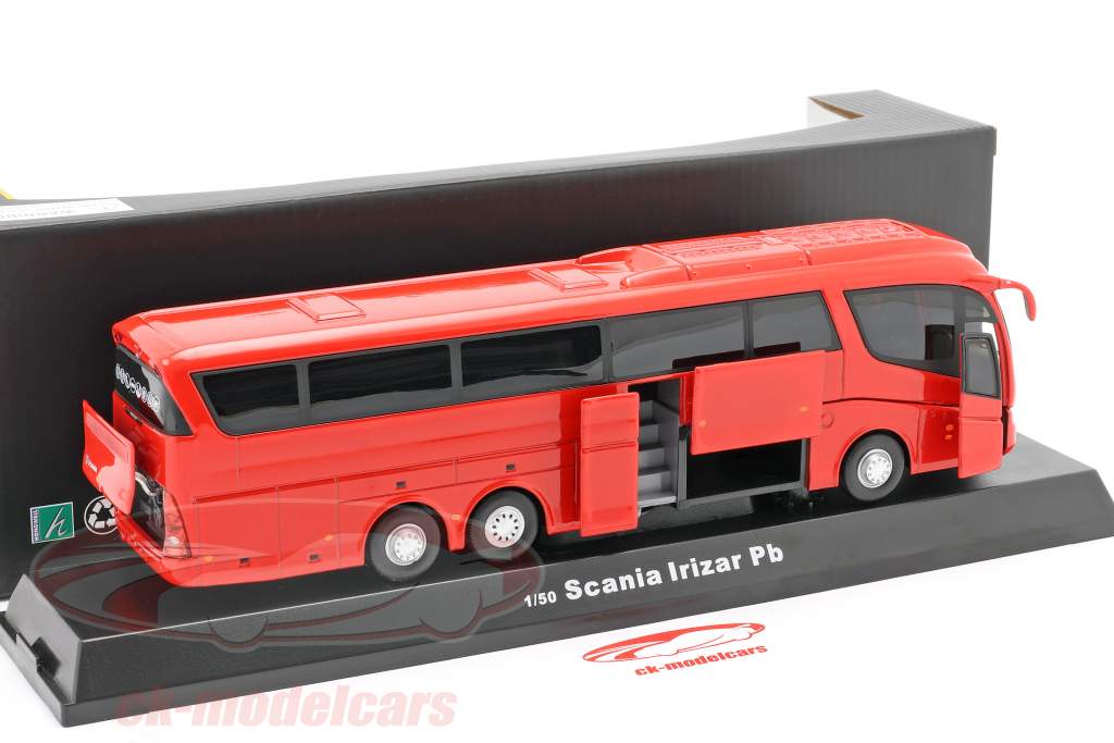 Scania Irizar Pb bus rød 1:50 Cararama