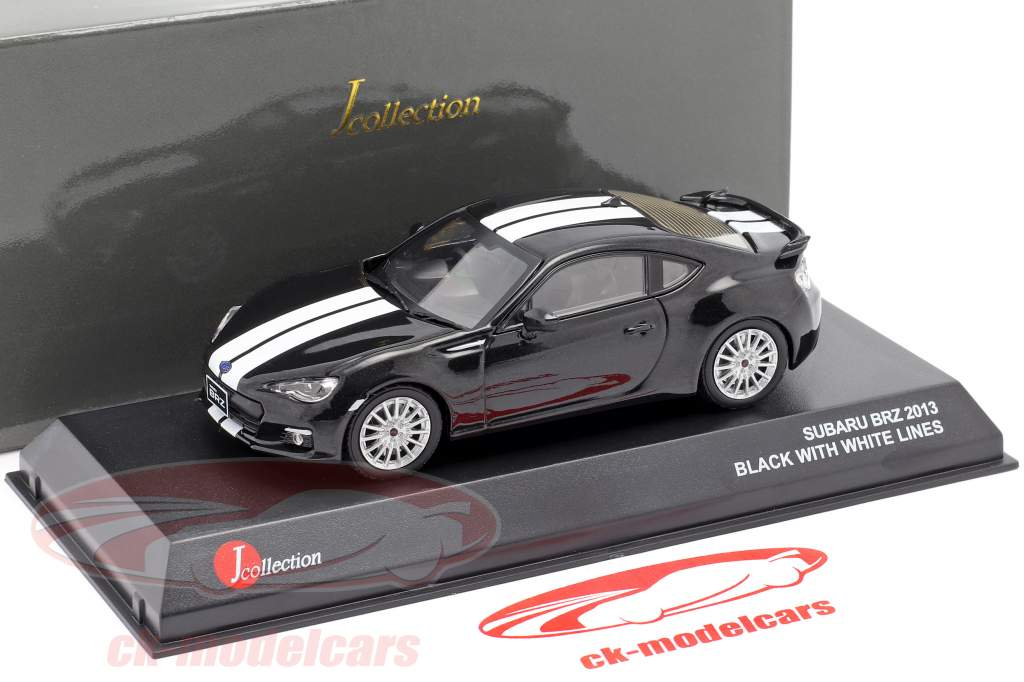 Subaru BRZ Año de construcción 2013 negro con los blancos Rayas 1:43 Kyosho JCollection