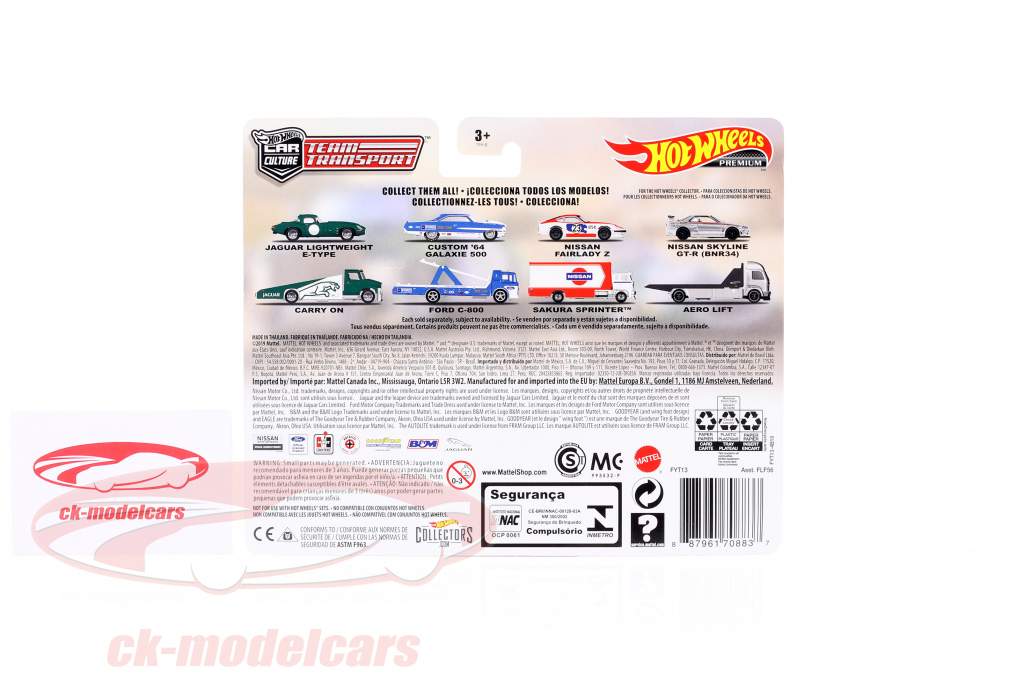 Set Team Transport: Jaguar Lightweight E-Type & Carry On 1:64 HotWheels