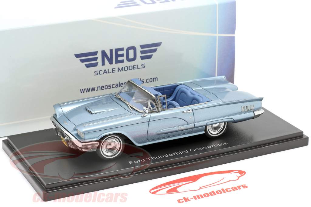 Ford Thunderbird Convertible Baujahr 1960 hellblau metallic 1:43 Neo