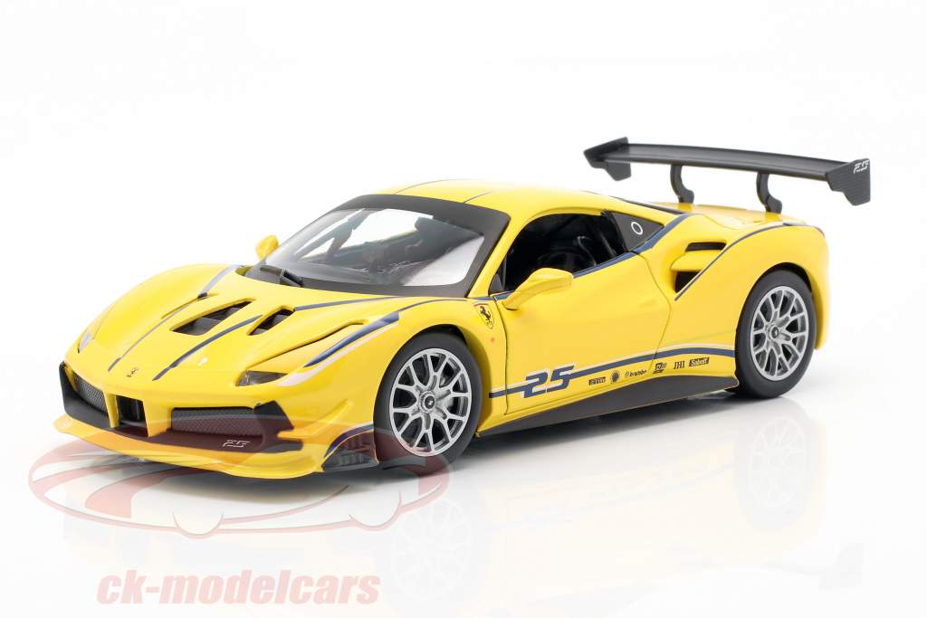 Ferrari 488 Challenge #25 黄色的 1:24 Bburago
