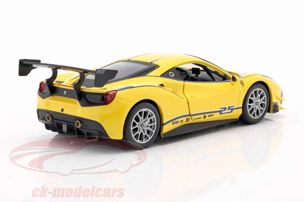 Ferrari 488 Challenge #25 amarelo 1:24 Bburago
