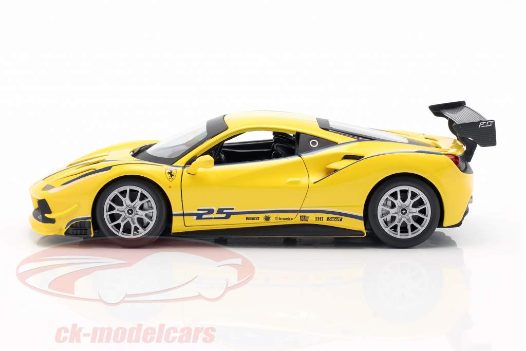 Ferrari 488 Challenge #25 amarelo 1:24 Bburago