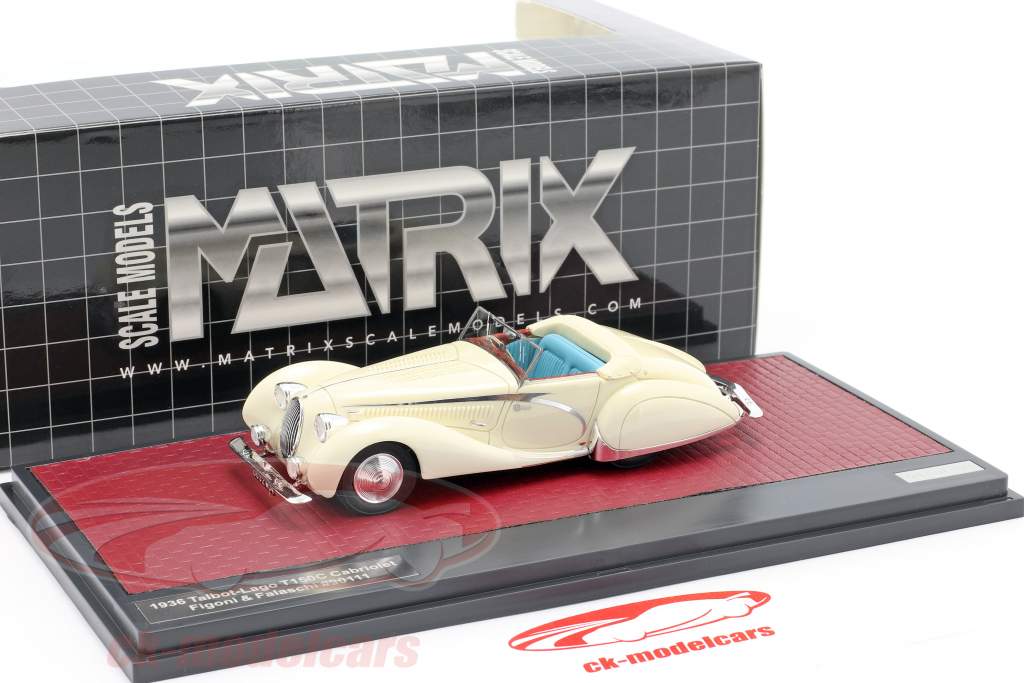 Talbot-Lago T150C Open Cabriolet Figoni & Falaschi 1936 crema blanco 1:43 Matrix