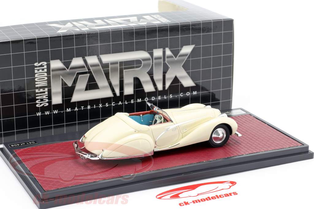 Talbot-Lago T150C Open Cabriolet Figoni & Falaschi 1936 crema blanco 1:43 Matrix