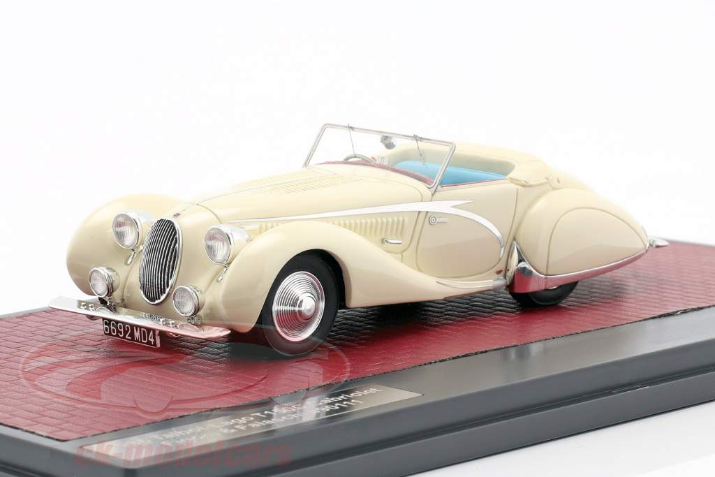 Talbot-Lago T150C Open Cabriolet Figoni & Falaschi 1936 crema blanco 1:43 Matrix