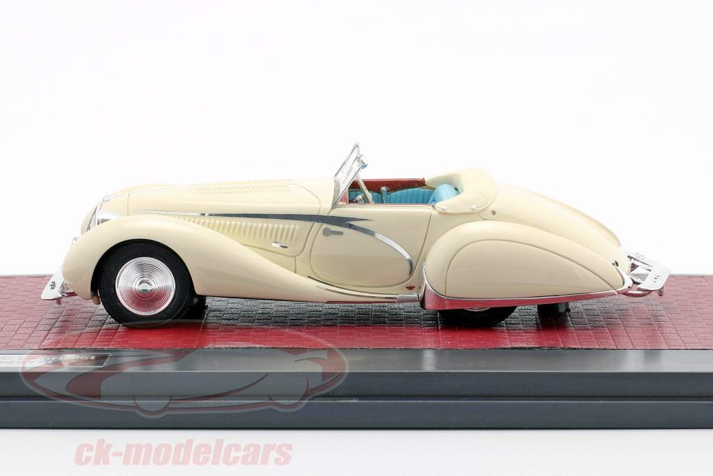 Talbot-Lago T150C Open Cabriolet Figoni & Falaschi 1936 crema blanco 1:43 Matrix