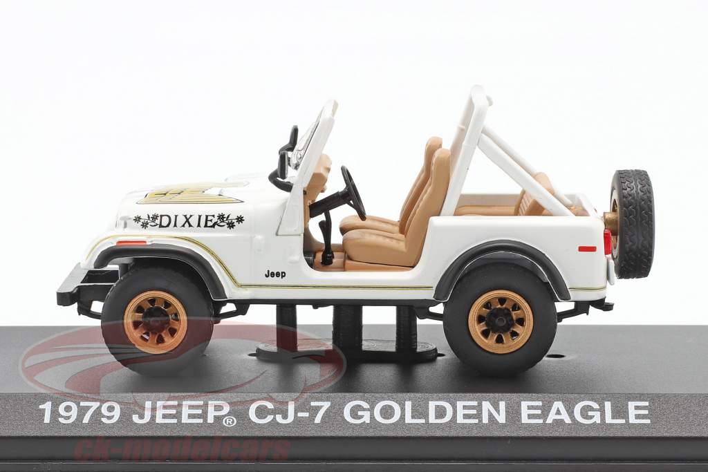 Jeep CJ-7 Golden Eagle Byggeår 1979 hvid / guld 1:43 Greenlight