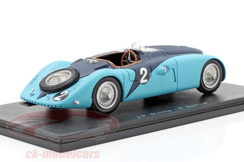 Bugatti 57 G #2 ganador 24h LeMans 1937 Wimille, Benoist 1:43 Spark
