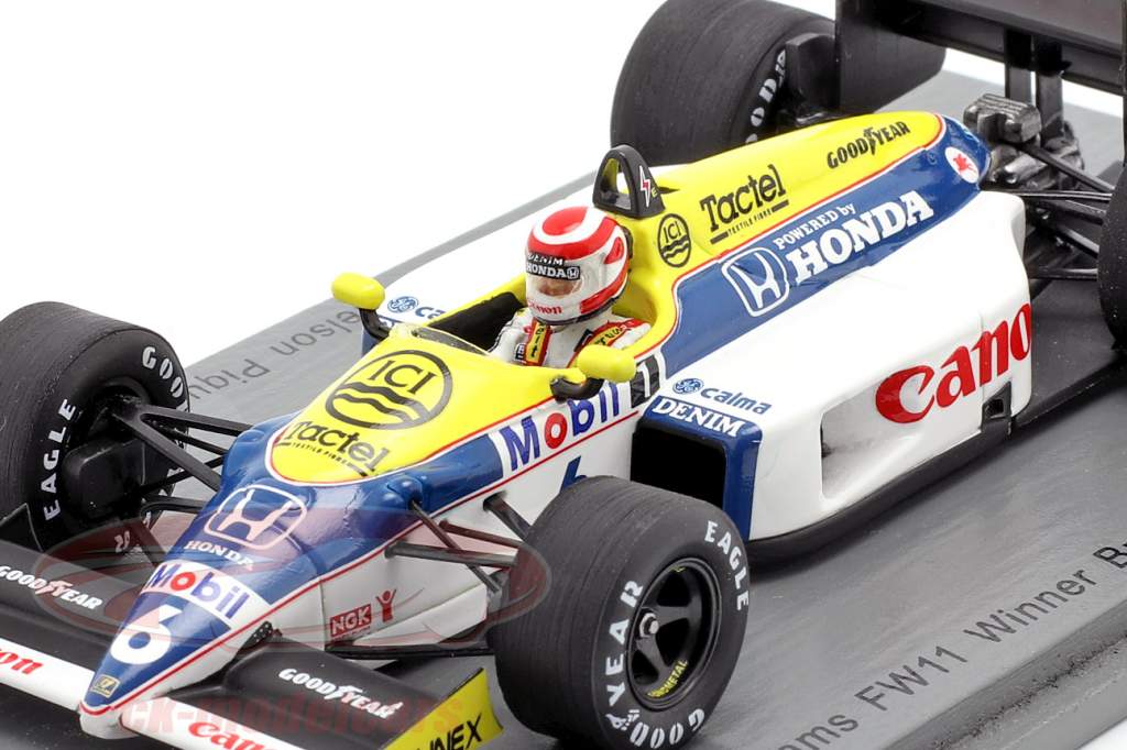 Nelson Piquet Williams FW11 #6 Gagnant Brésilien GP Formule 1 1986 1:43 Spark