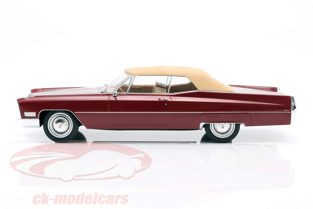 Cadillac DeVille con Softtop Año de construcción 1967 rojo burdeos metálico 1:18 KK-Scale