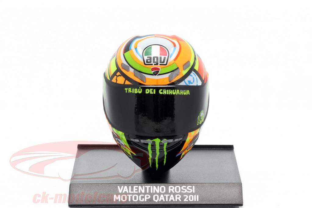Valentino Rossi MotoGP Qatar 2011 AGV helmet 1:10 Minichamps