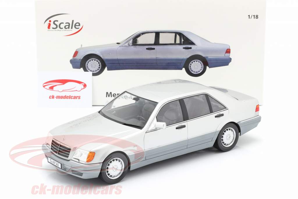 Mercedes-Benz S500 (W140) Anno di costruzione 1994-98 brillante argento / grigio 1:18 iScale
