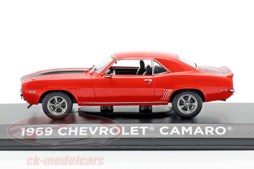 Chevrolet Camaro Byggeår 1969 rød / sort 1:43 Greenlight