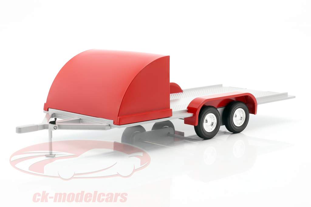 четыре колесо открытый автомобиль прицеп красный / серебристо-серый 1:18 Autoworld