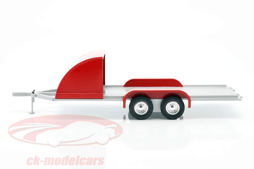 Auto-Anhänger rot / silbergrau 1:18 Autoworld
