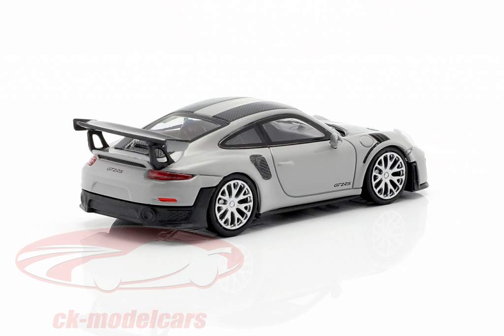 Porsche 911 GT2 RS Byggeår 2018 grå / carboxylsyre 1:87 Minichamps