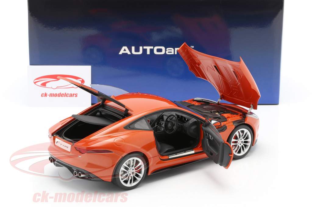 Jaguar F-Type R Coupe год 2015 оранжевый металлический 1:18 AUTOart