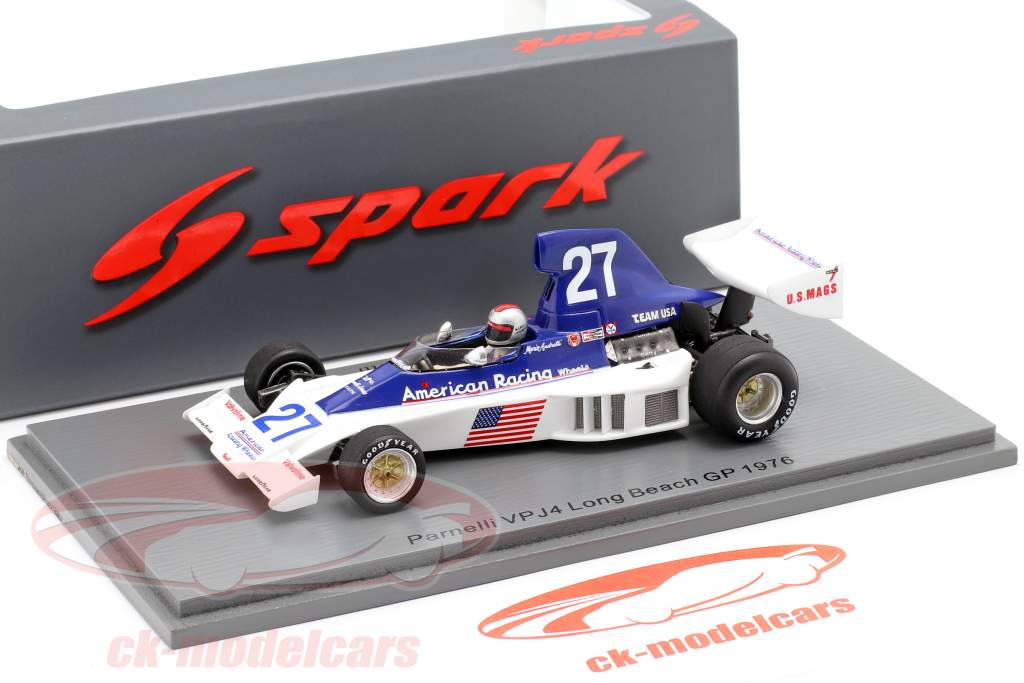 Mario Andretti Parnelli VPJ4 #27 Long Beach GP formel 1 1976 1:43 Spark