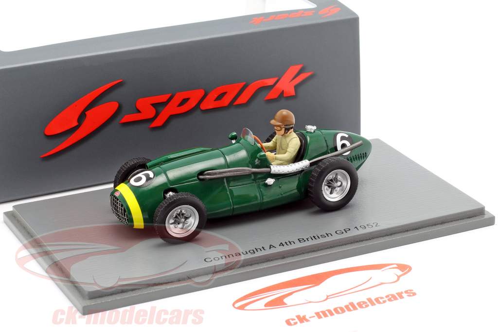 Dennis Poore Connaught A #6 4to Británico GP Formula 1 1952 1:43 Spark