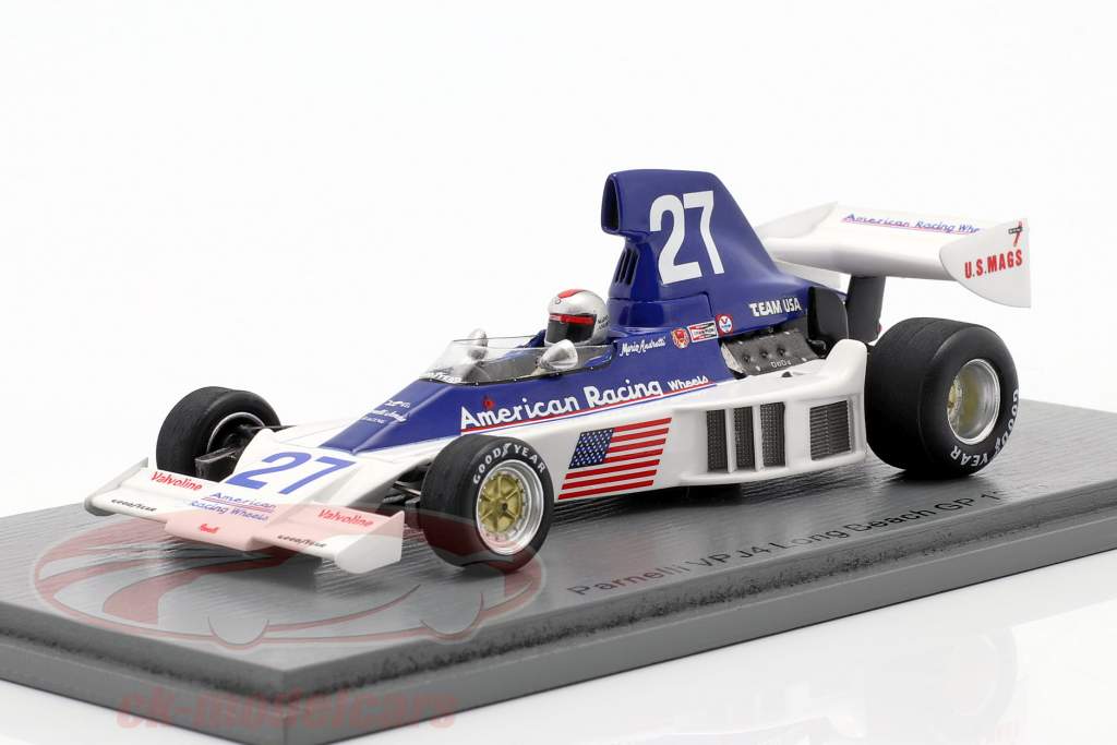 Mario Andretti Parnelli VPJ4 #27 Long Beach GP formel 1 1976 1:43 Spark