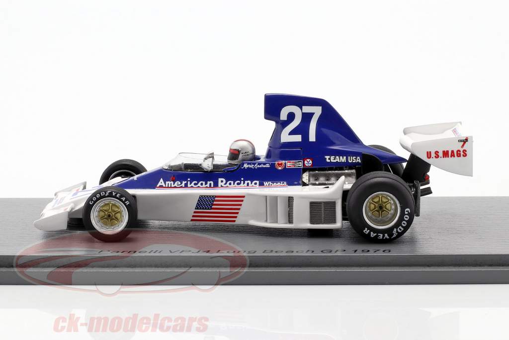 Mario Andretti Parnelli VPJ4 #27 Long Beach GP formel 1 1976 1:43 Spark