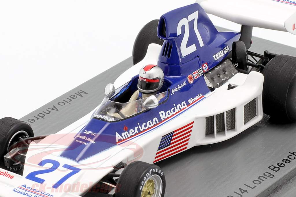 Mario Andretti Parnelli VPJ4 #27 Long Beach GP formel 1 1976 1:43 Spark