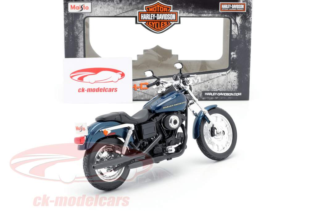 Harley Davidson Dyna Super Glide Sport Byggeår 2004 mørkeblå / sort 1:12 Maisto
