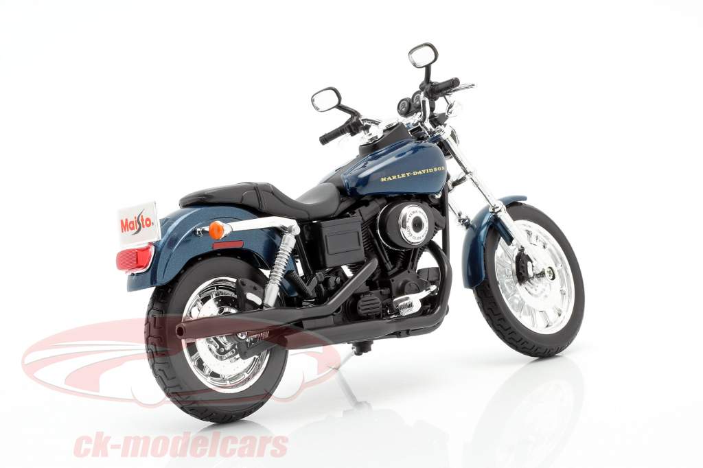 Harley Davidson Dyna Super Glide Sport Byggeår 2004 mørkeblå / sort 1:12 Maisto