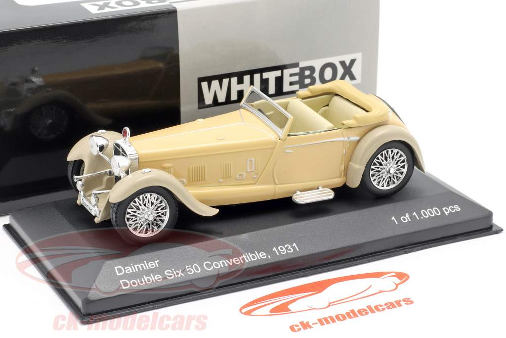 Daimler Double Six 50 Convertible jaar 1931 beige 1:43 WhiteBox