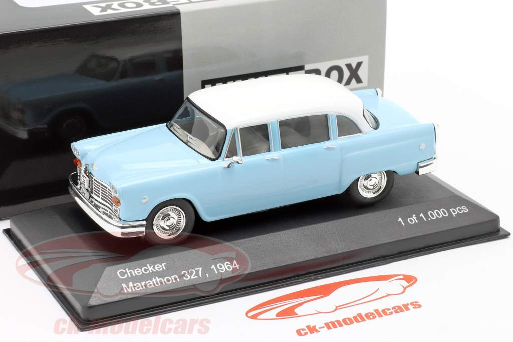 Checker Marathon 327 year 1964 light blue / white 1:43 WhiteBox