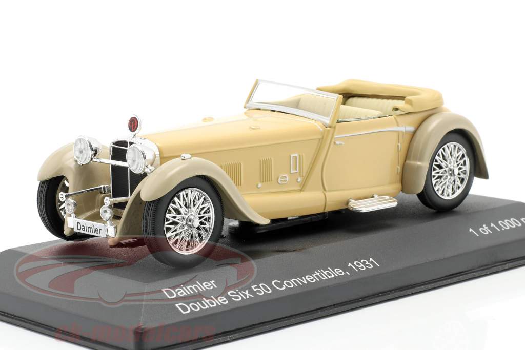 Daimler Double Six 50 Convertible jaar 1931 beige 1:43 WhiteBox