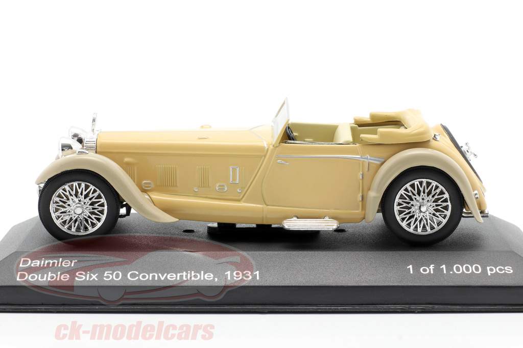Daimler Double Six 50 Convertible jaar 1931 beige 1:43 WhiteBox