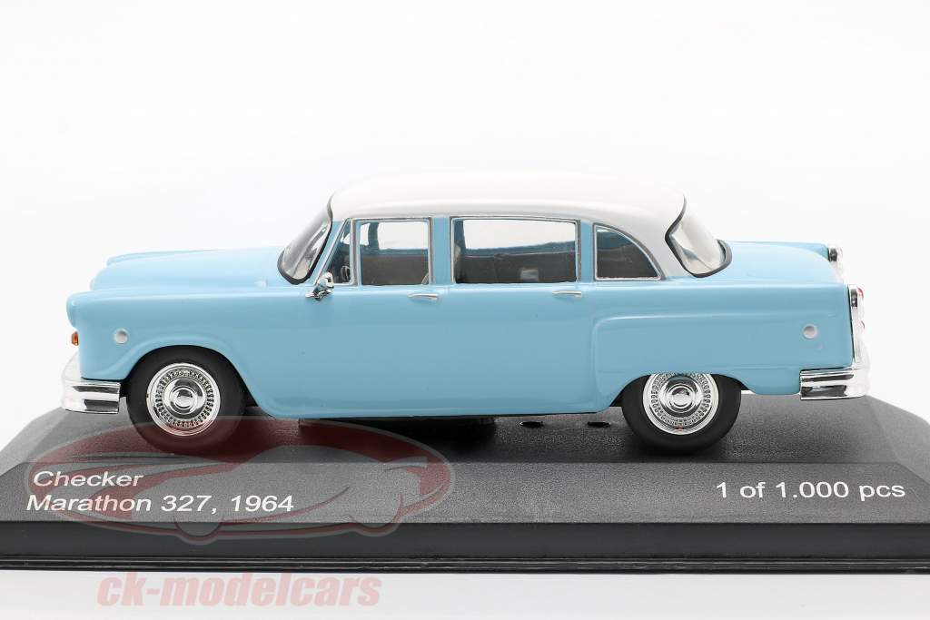 Checker Marathon 327 year 1964 light blue / white 1:43 WhiteBox