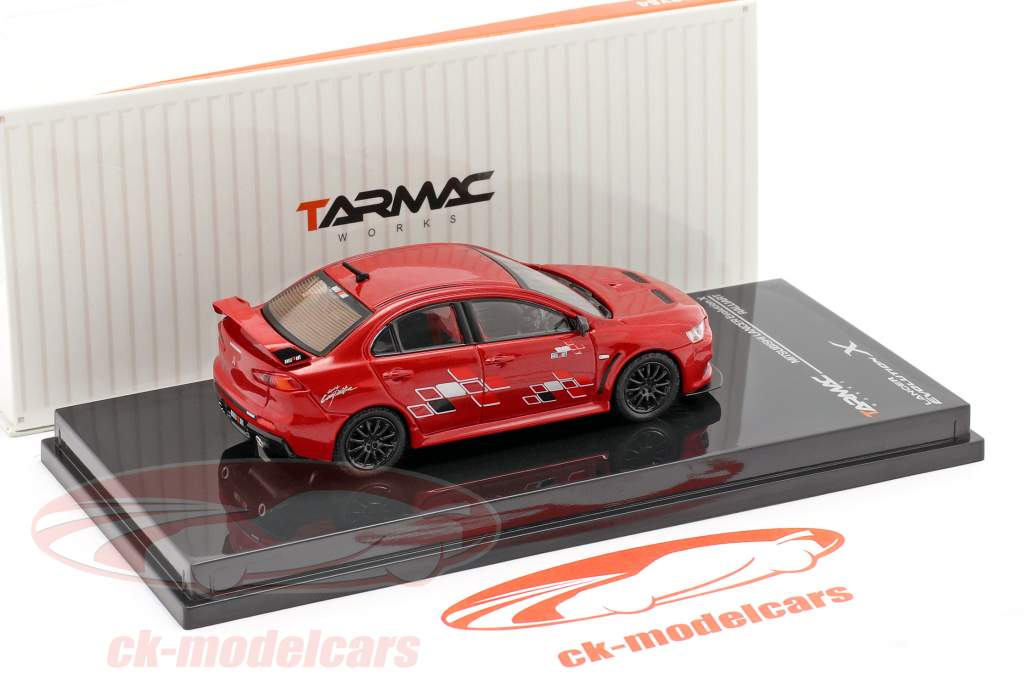 Mitsubishi Lancer Evolution X Ralliart rød 1:64 Tarmac Works
