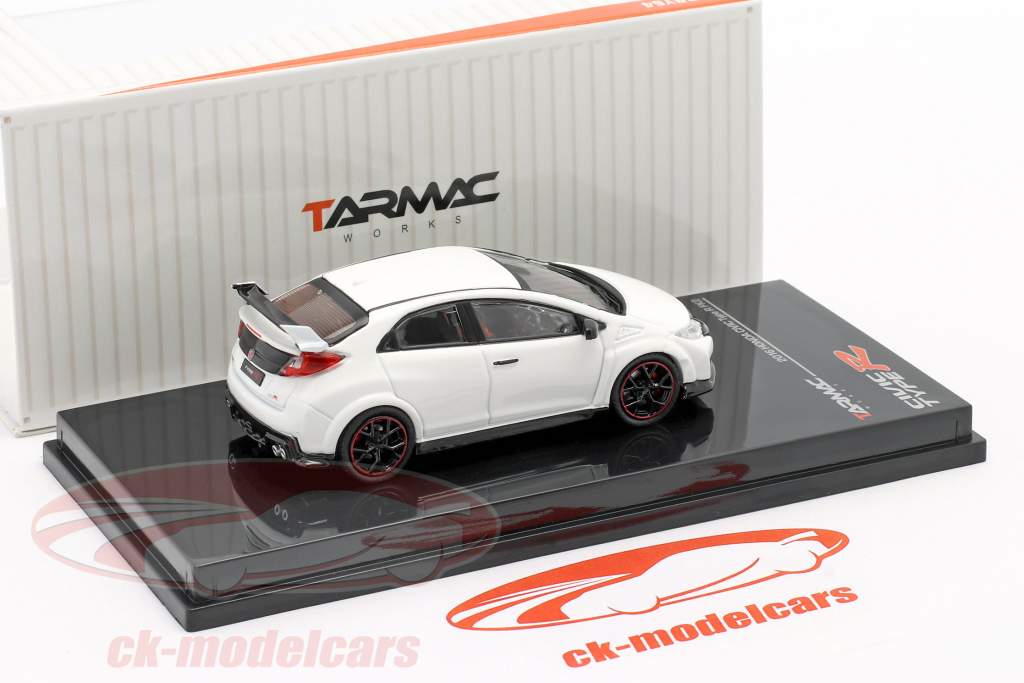 Honda Civic Type R (FK2) Ano de construção 2016 campeonato Branco 1:64 Tarmac Works