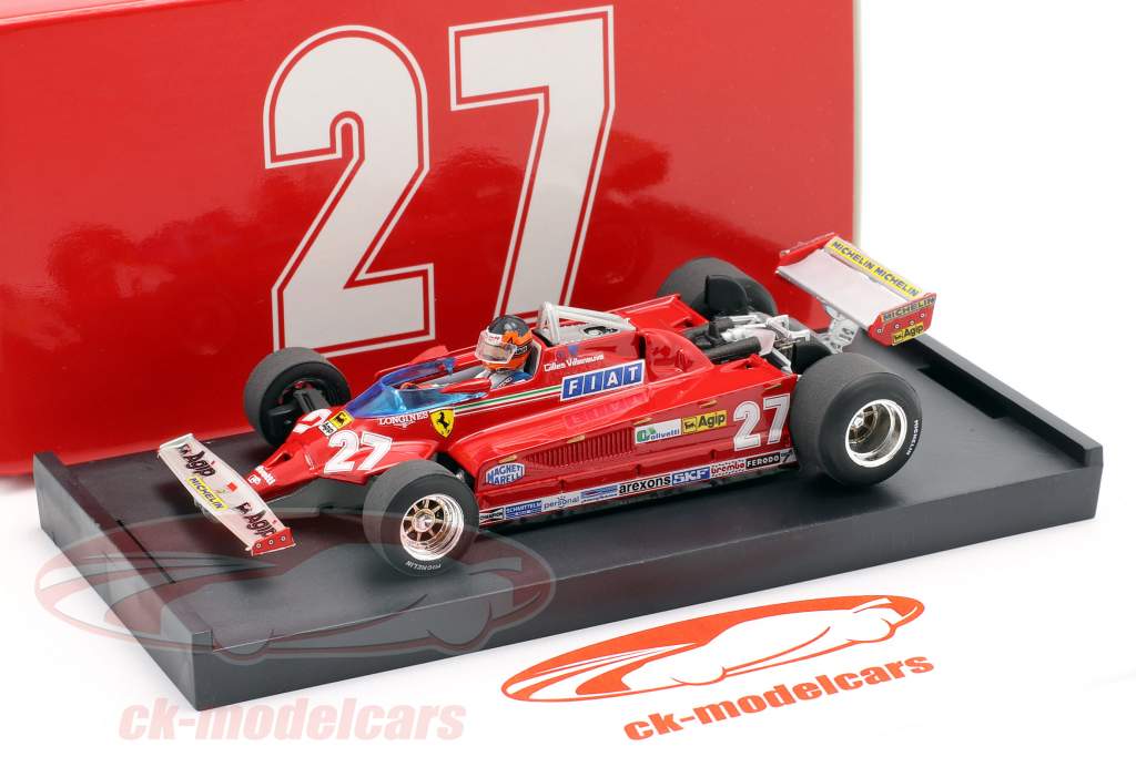 Gilles Villeneuve Ferrari 126CK #27 italiano GP Fórmula 1 1981 1:43 Brumm